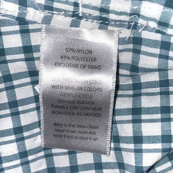 Toad&Co Wm’s Sz Lrg Green White Gingham Debug UPF Lightweight Woven Tunic Shirt - Picture 5 of 5
